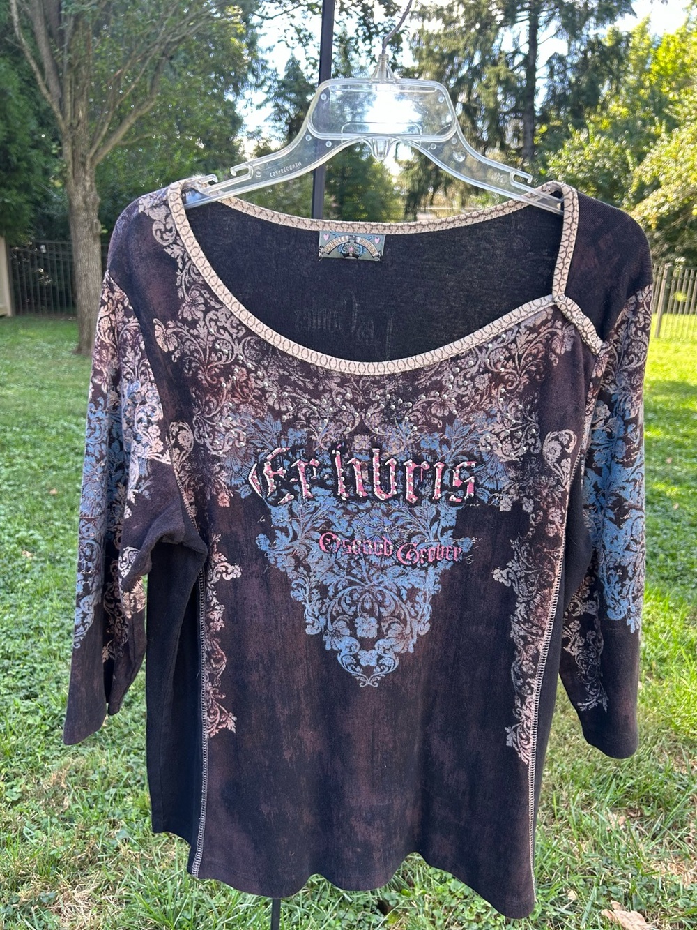 Woman’s Soft Distressed Look Long Sleeve - 1X "Vanilla Sugar"